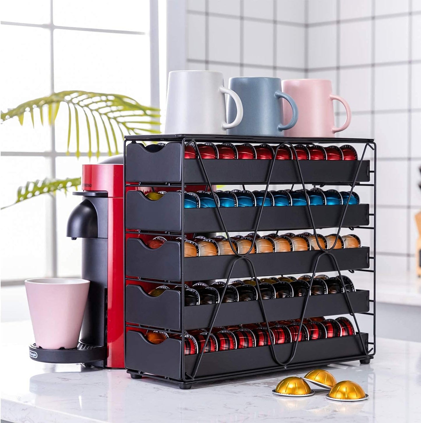 Kaffeepad-Halter für Nespresso Vertuoline, 4 Tier