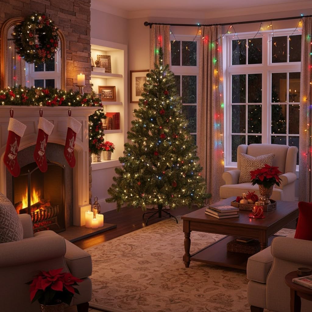 Künstlicher Weihnachtsbaum mit Metallständer, Grün 120 cm