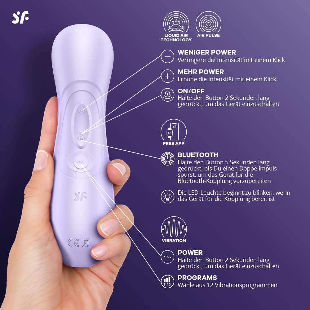 Pro 2 Generation 3 Druckwellenvibrator mit App-Anbindung, flieder