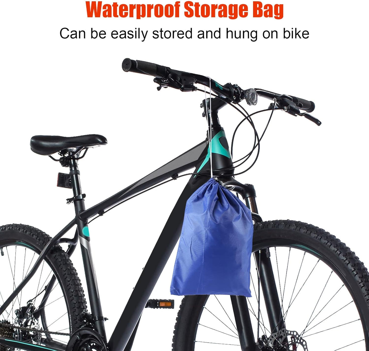 Wasserdichte Veloabdeckung mit Schlosslöchern, Schwarz+Blau für 1 Fahrrad