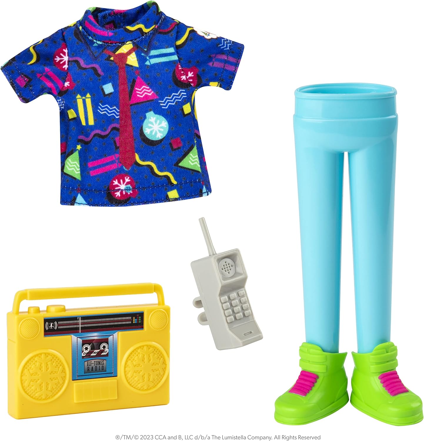 MagiFreez Retro 80's Elf-Outfit mit Boombox, Retro Rad 80's Gear
