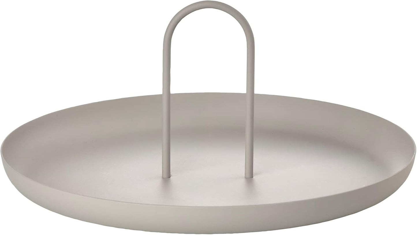 Rundes Serviertablett mit Handgriff (30 cm), 30.4 cm Warm Grey