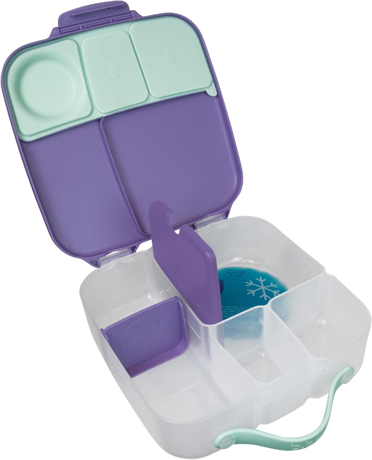 Jumbo Bento Brotdose mit 4 Fächern und Kühlakku, 2 L, Lilac Pop