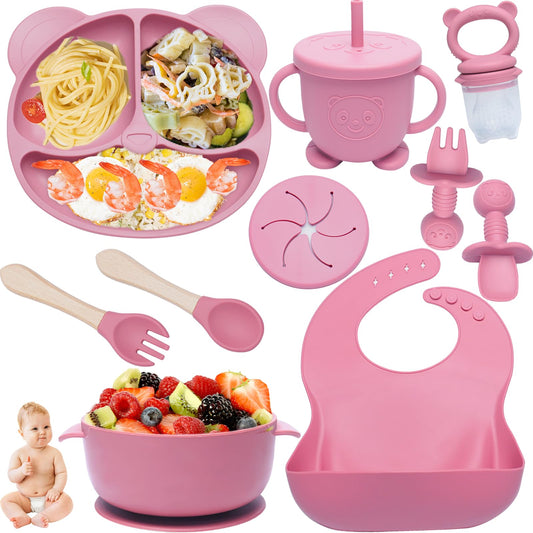 10-teiliges Baby-Geschirrset, Rosa