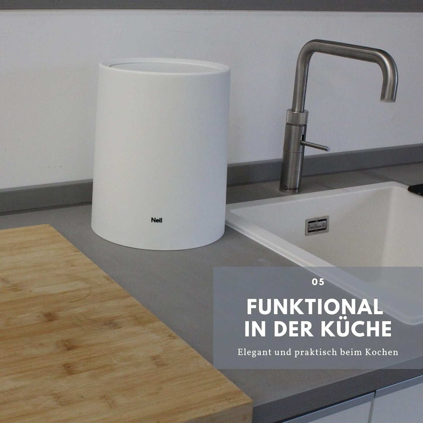 Kosmetikeimer mit Schwingdeckel, Weiss 8l mit Deckel