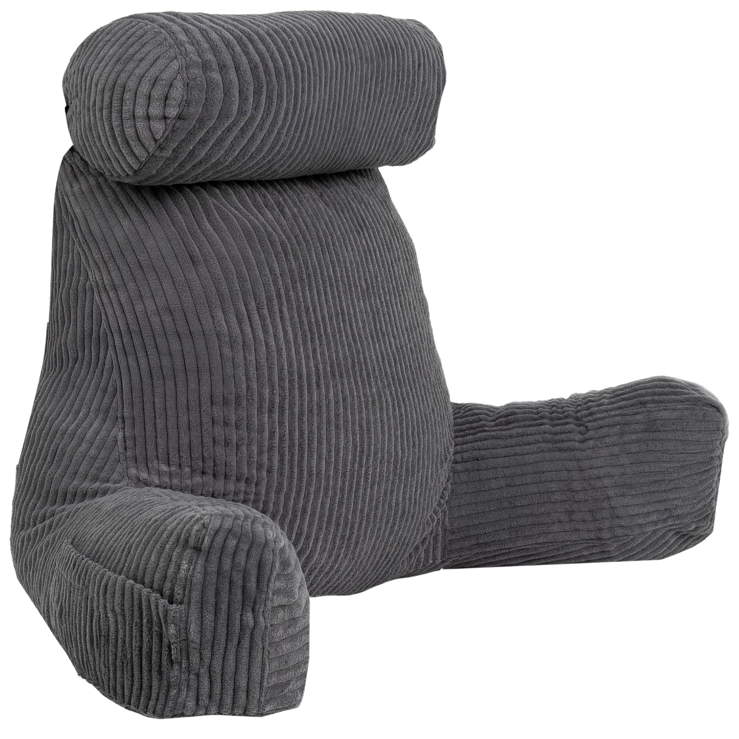 Ergonomisches Lesekissen mit Armlehnen, Kissen abnehmbar Grau - Cord-samt - Abnehmbar