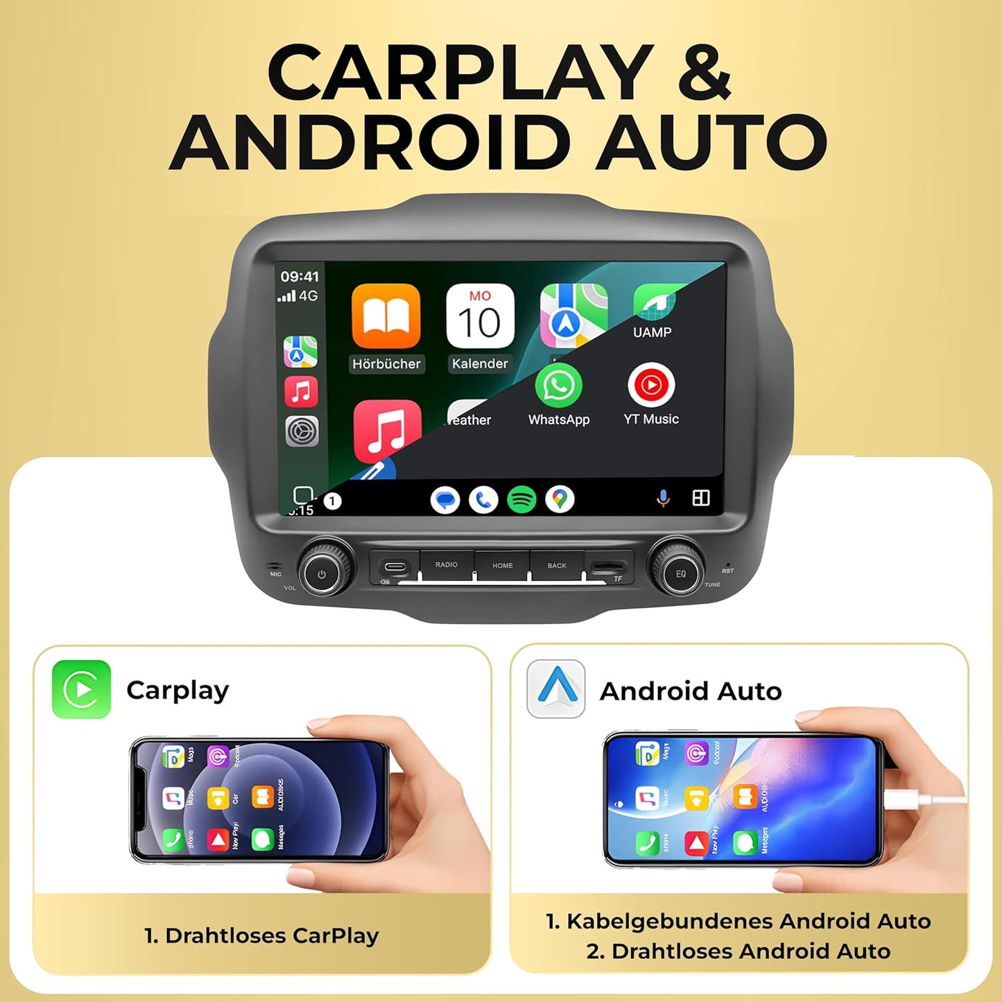 AJ9-L2 Android 14 Autoradio mit Navigation für Jeep Renegade (2015–2020)