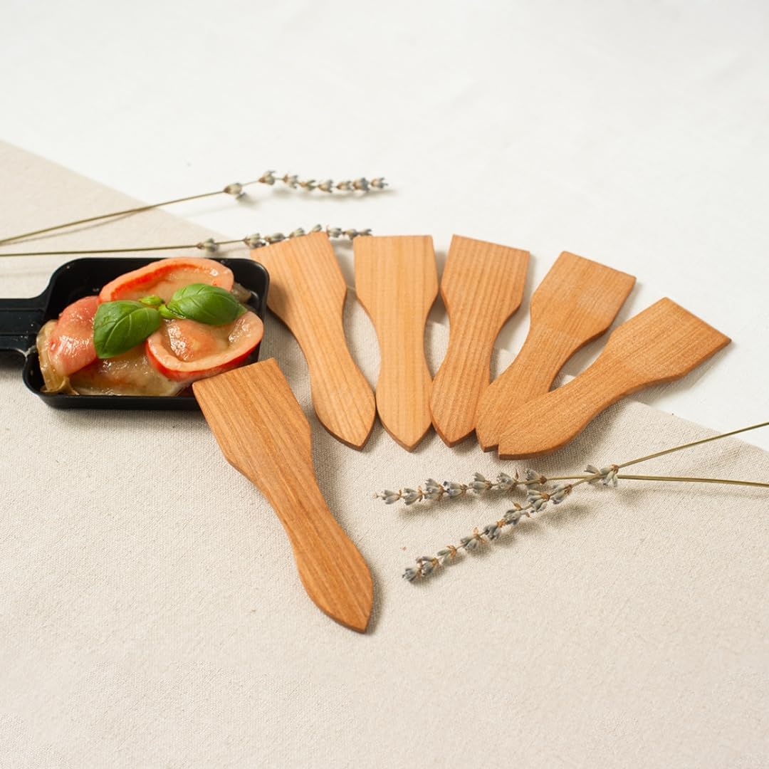 Raclette-Set aus Kirschholz Brettchen und Raclette-Schaber