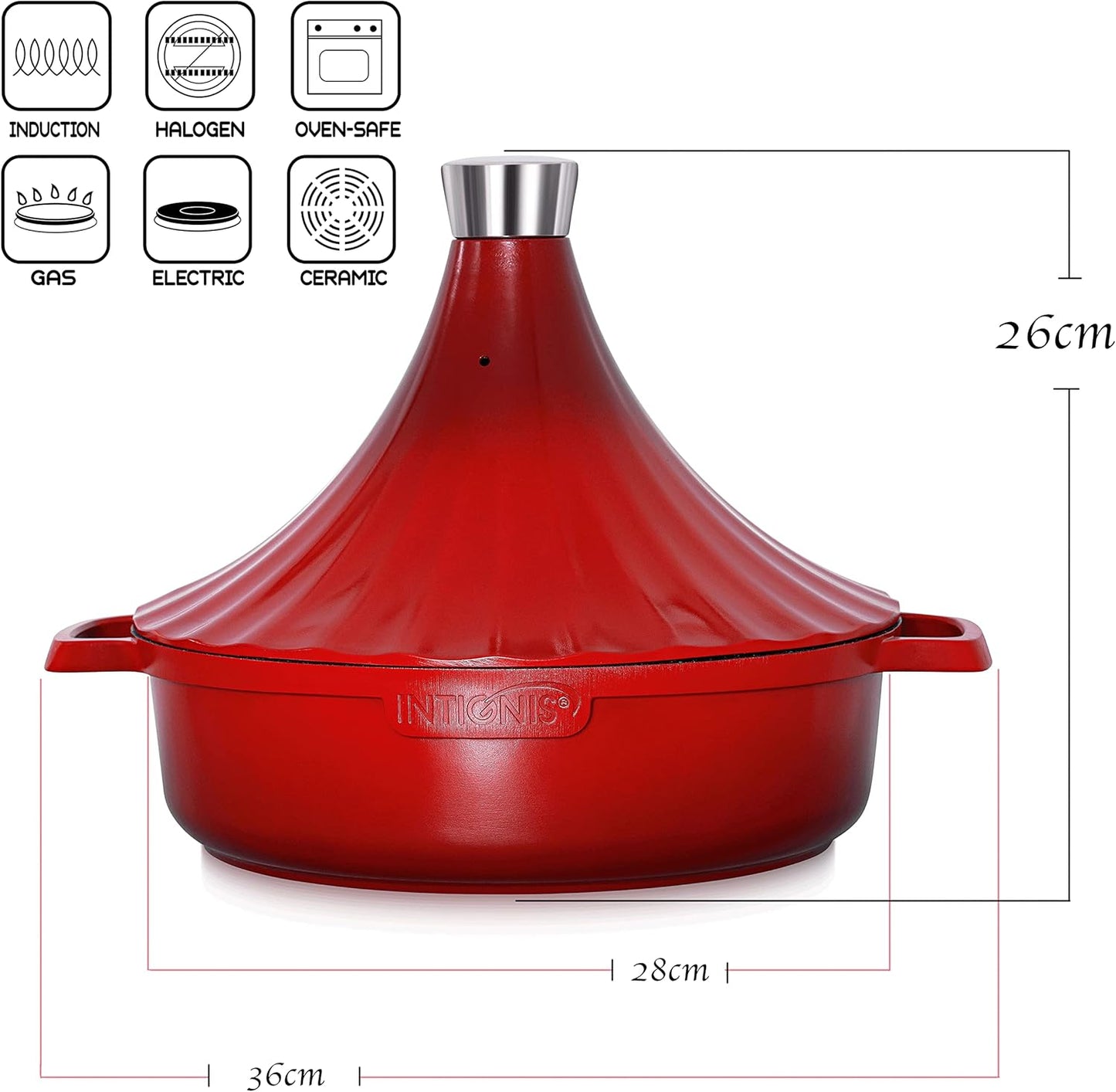 Tajine Topf 28 cm, rot