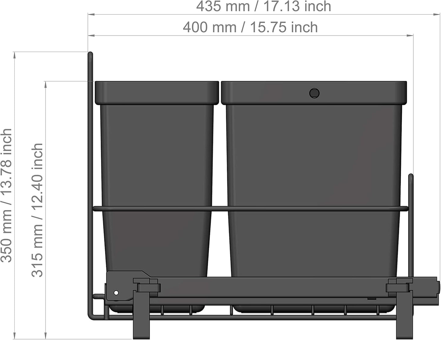 Einbau Mülleimer - LM 64/3, 1x11L + 2x8L