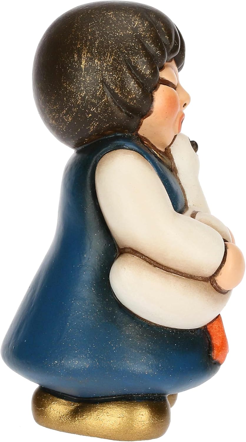 Krippenfigur Mädchen mit Gans