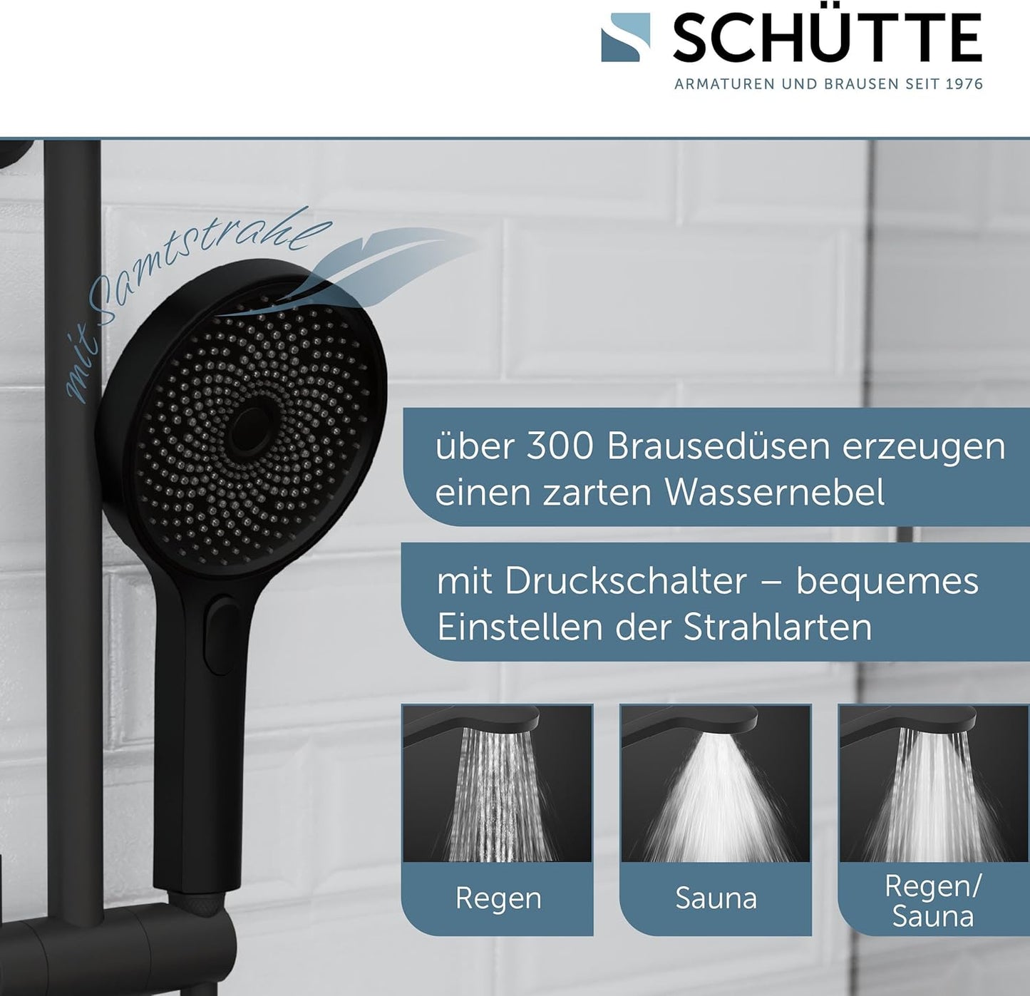 Handbrause SAMOA RAIN, Schwarz