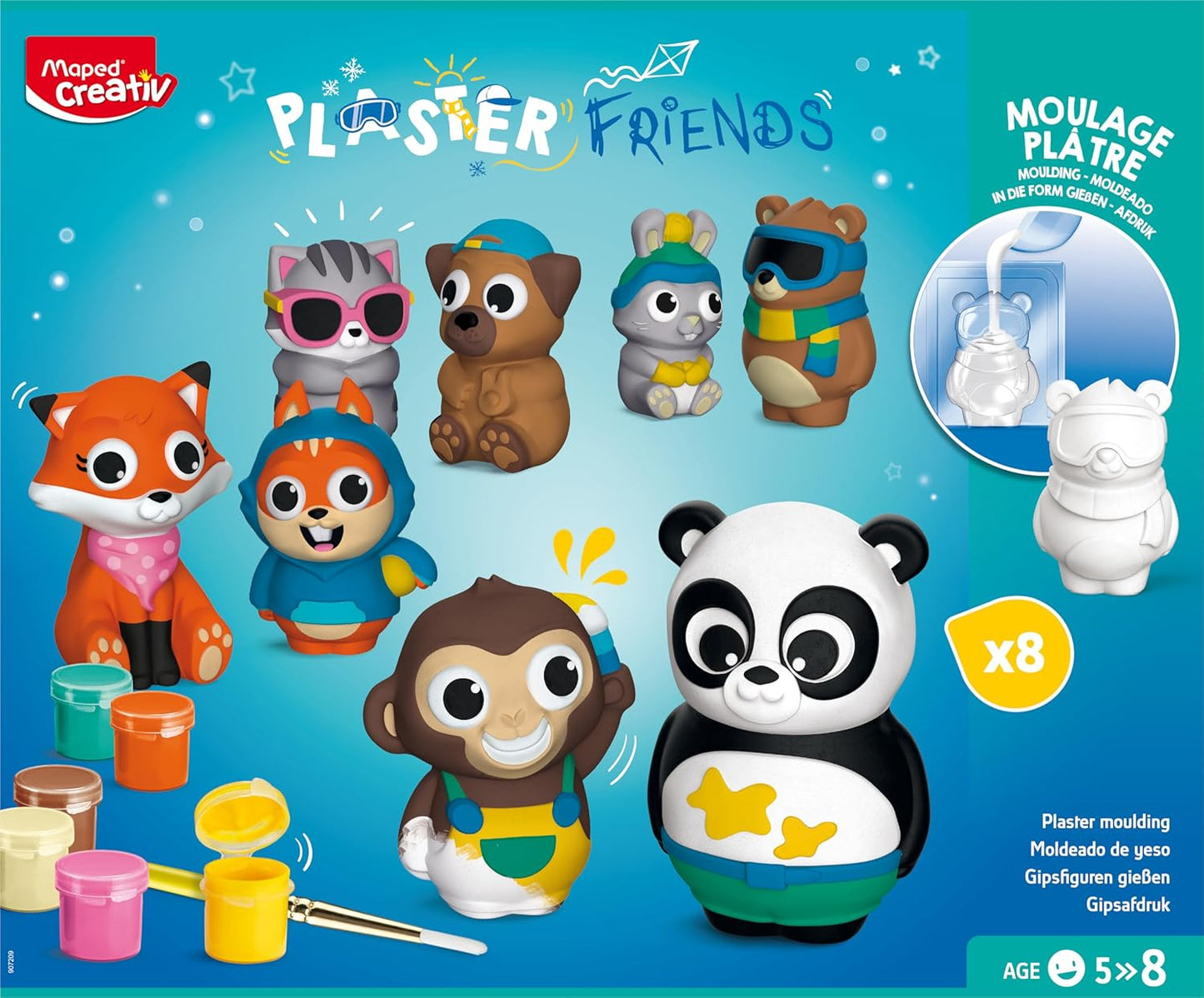 Gipsfiguren Bastel- und Mal-Set Plaster Friends, Maxi