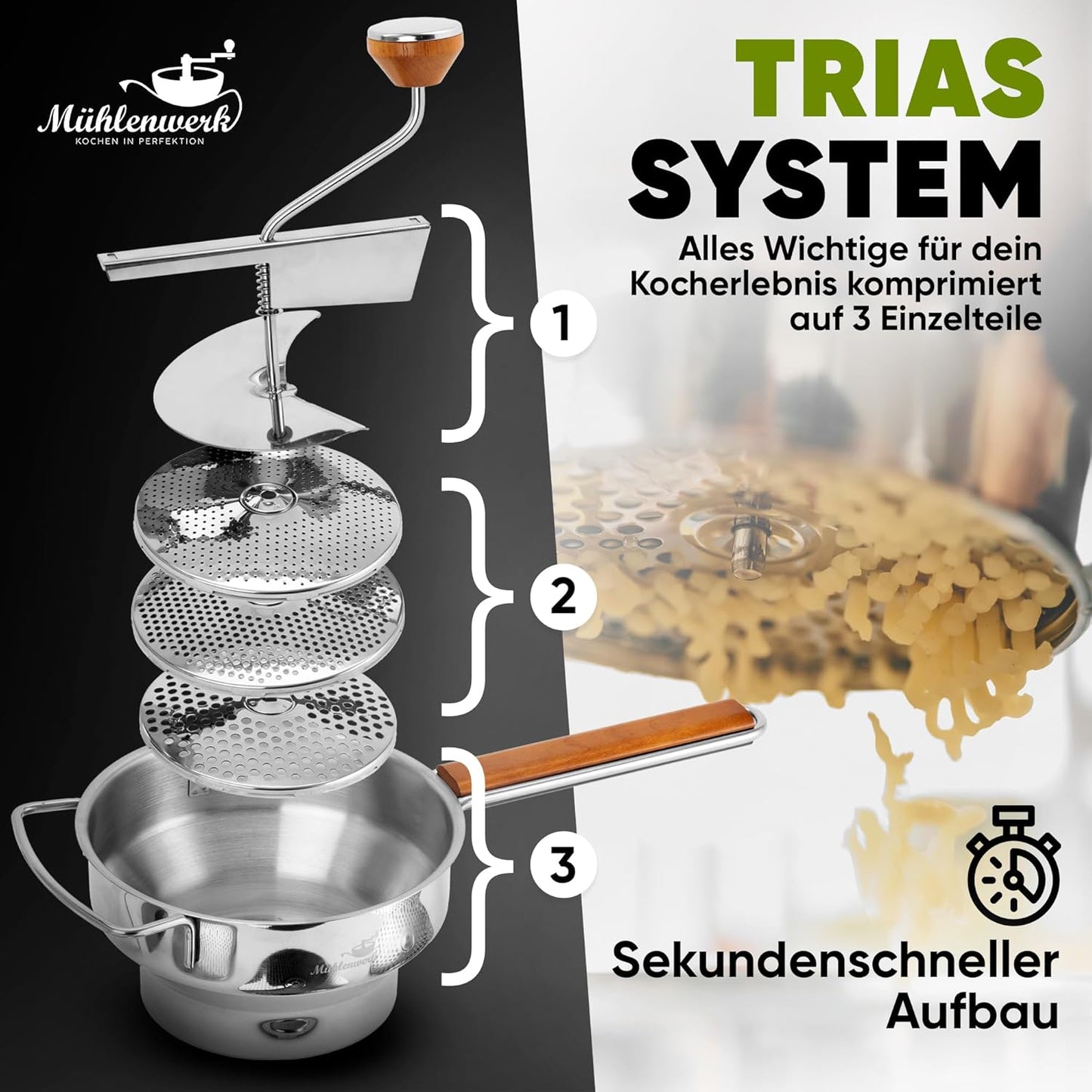 Passiermühle-Set, Mit Gläsern & Trichter