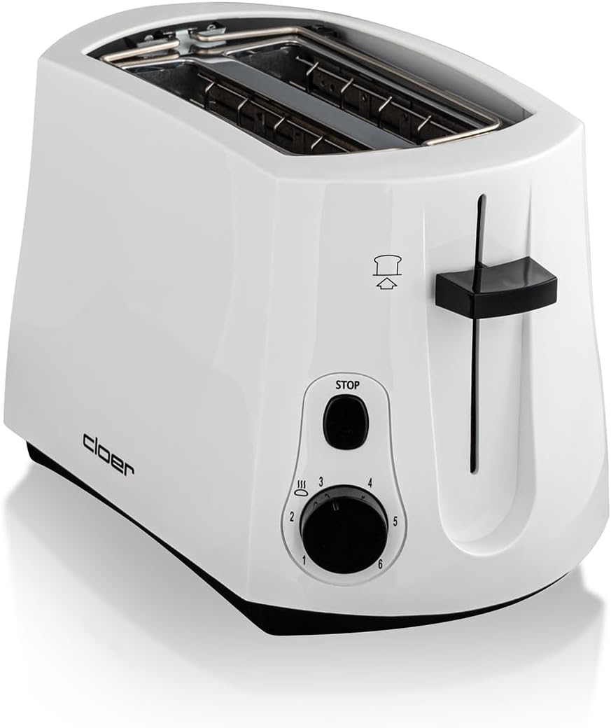 Toaster mit Brötchenaufsatz, Weiss Single