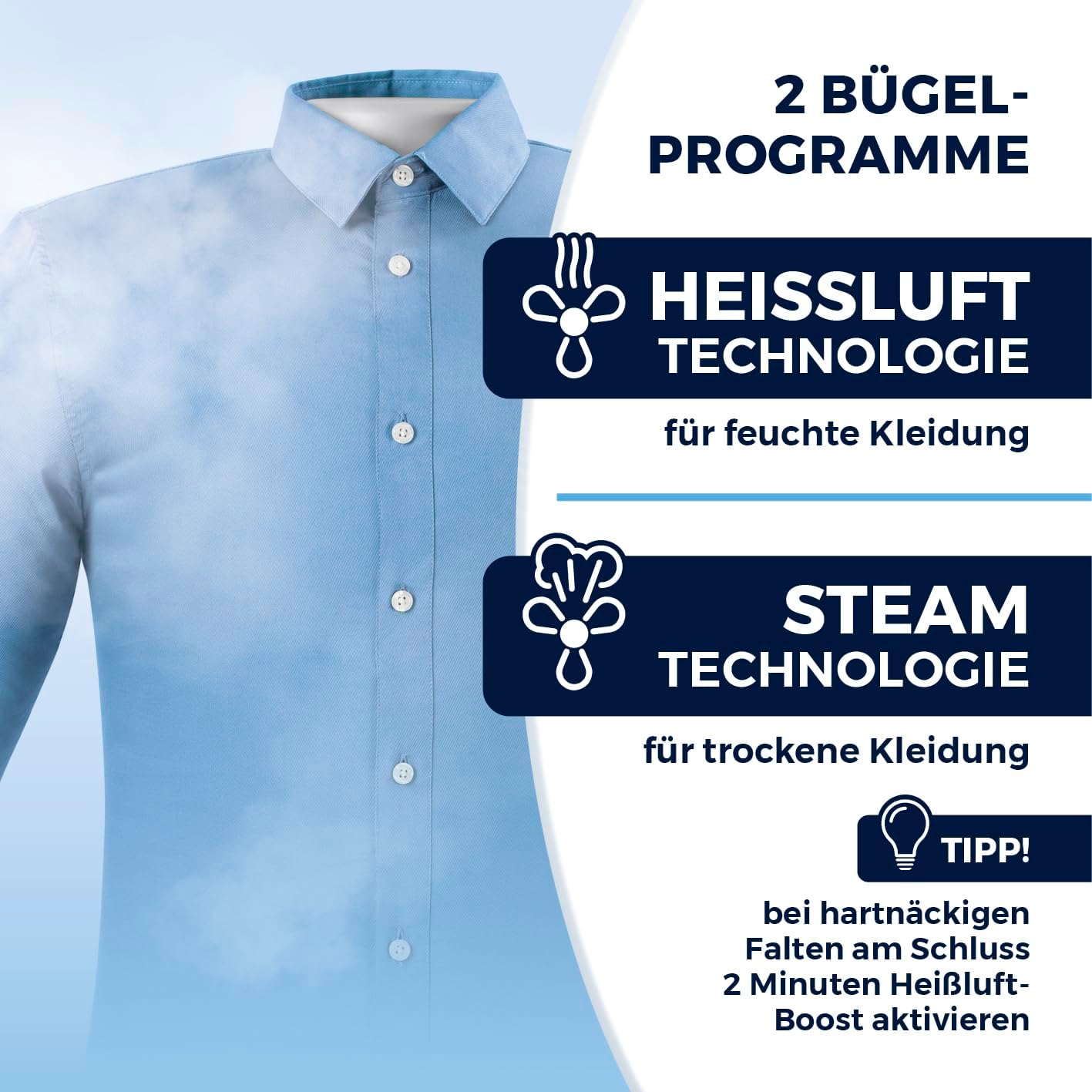 Automatischer Hemden- und Blusenbügler mit Dampffunktion, Hemdenbügler Weiss