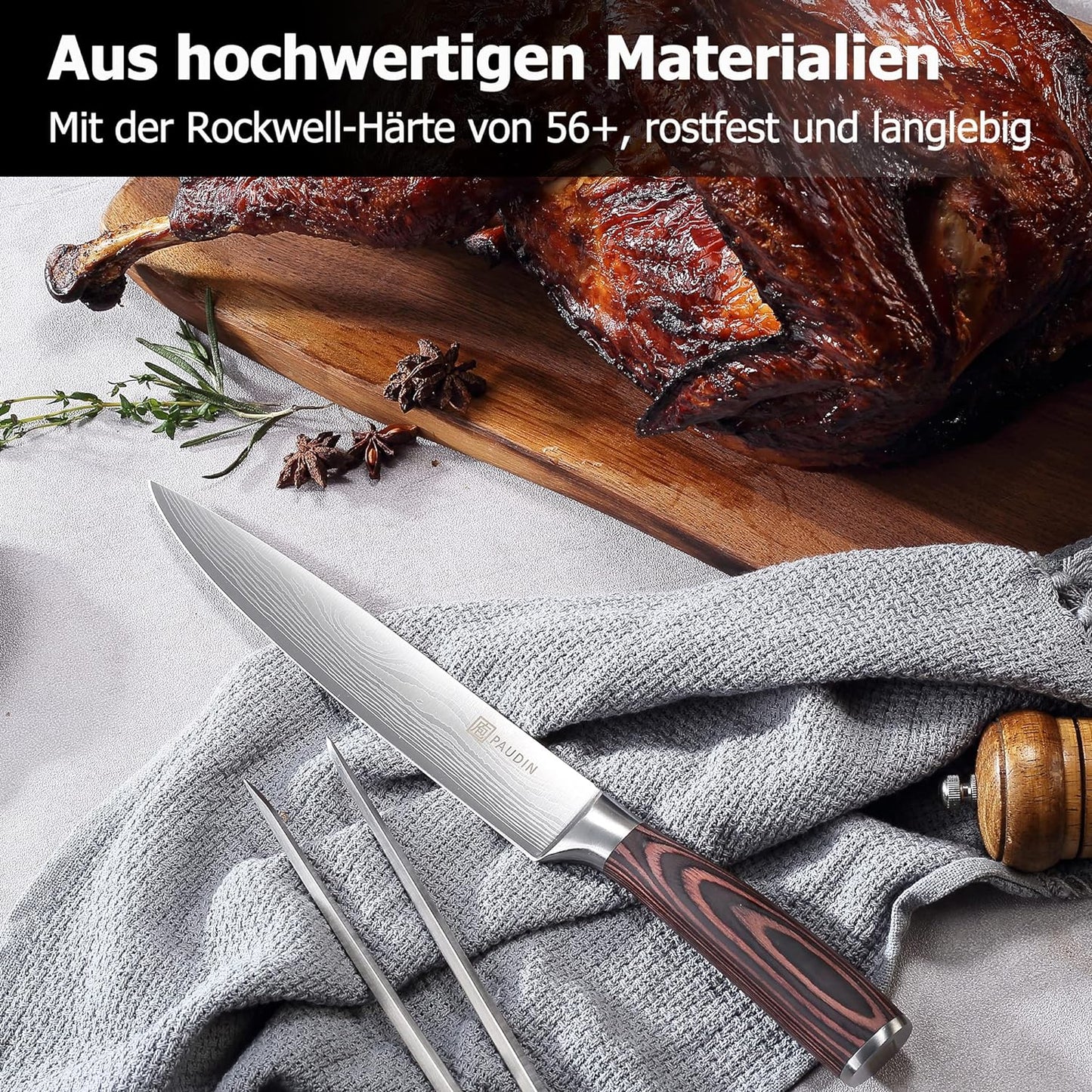 Fleischmesser, 20 Cm Fleischmesser mit Holzgriff