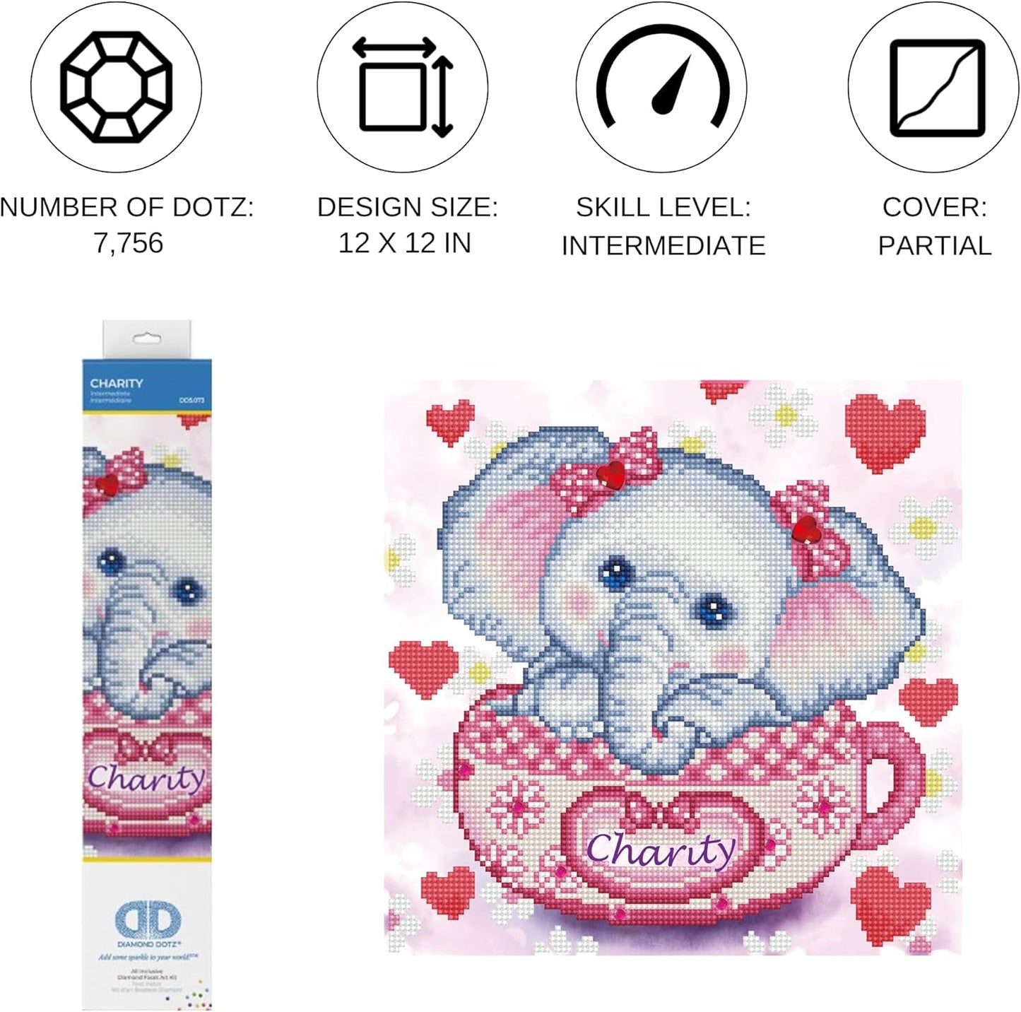 5D Diamond Painting Set Elefant Charity, Elefant Charity