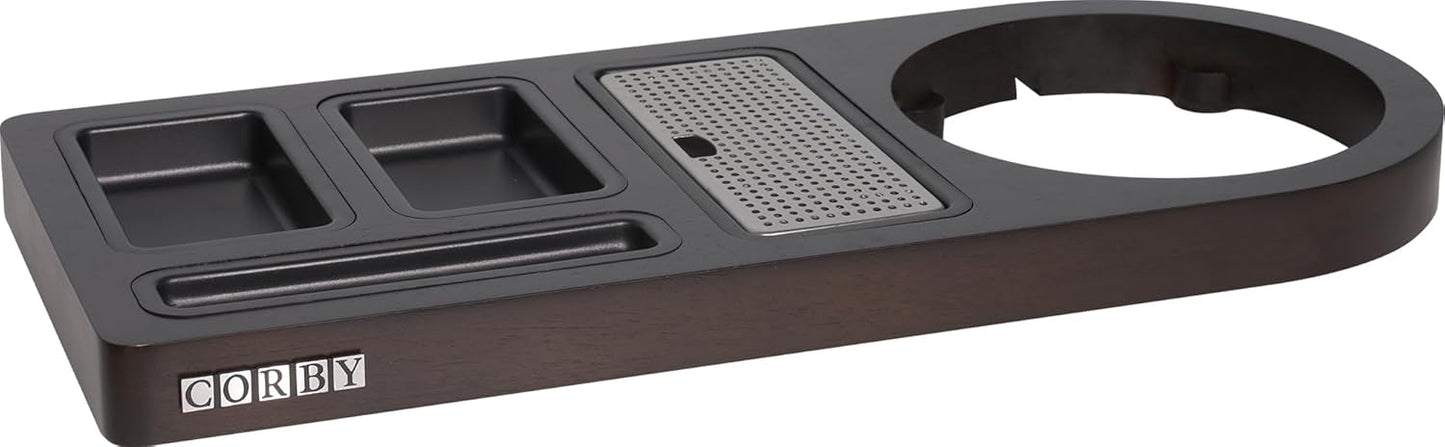 Willkommenstablett aus dunklem Holz, Dunkles Holz