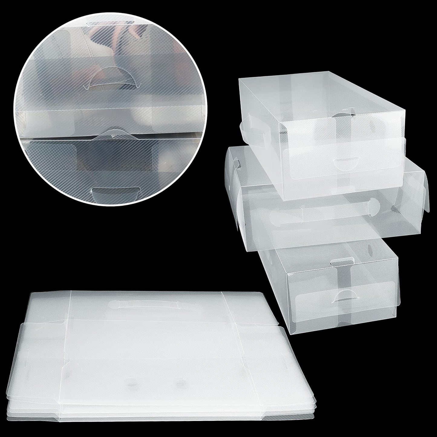 Faltbares Schuhboxen-Set, Transparent 10 Pack (31.7 x 12.8 x 20cm)