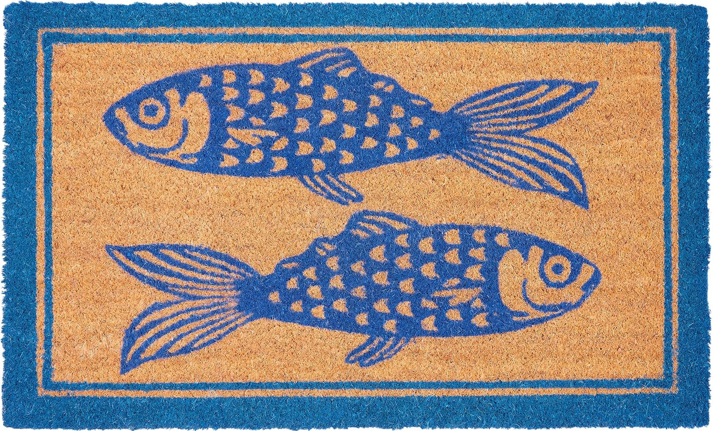 Antirutsch Fussmatte, Fische - Blau