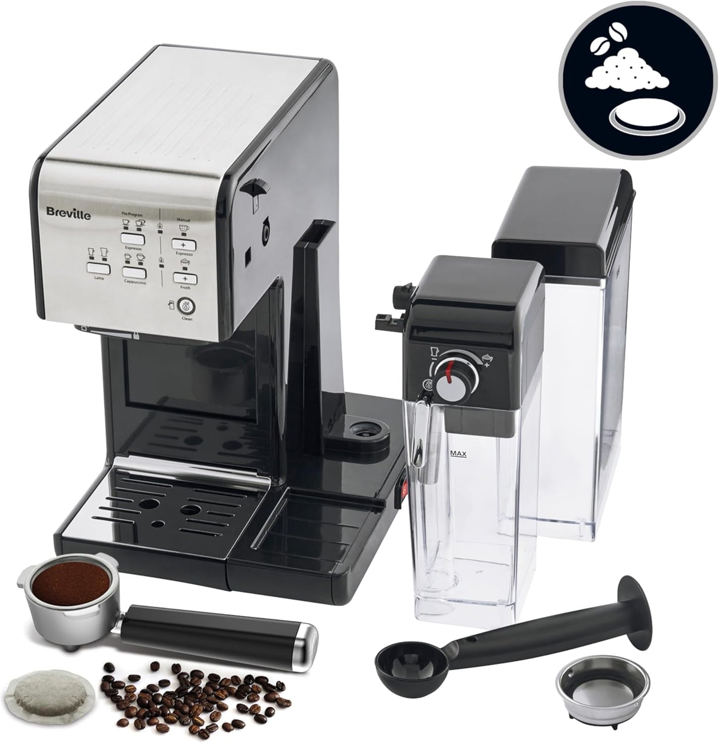 Prima Latte II Kaffeemaschine, Silber