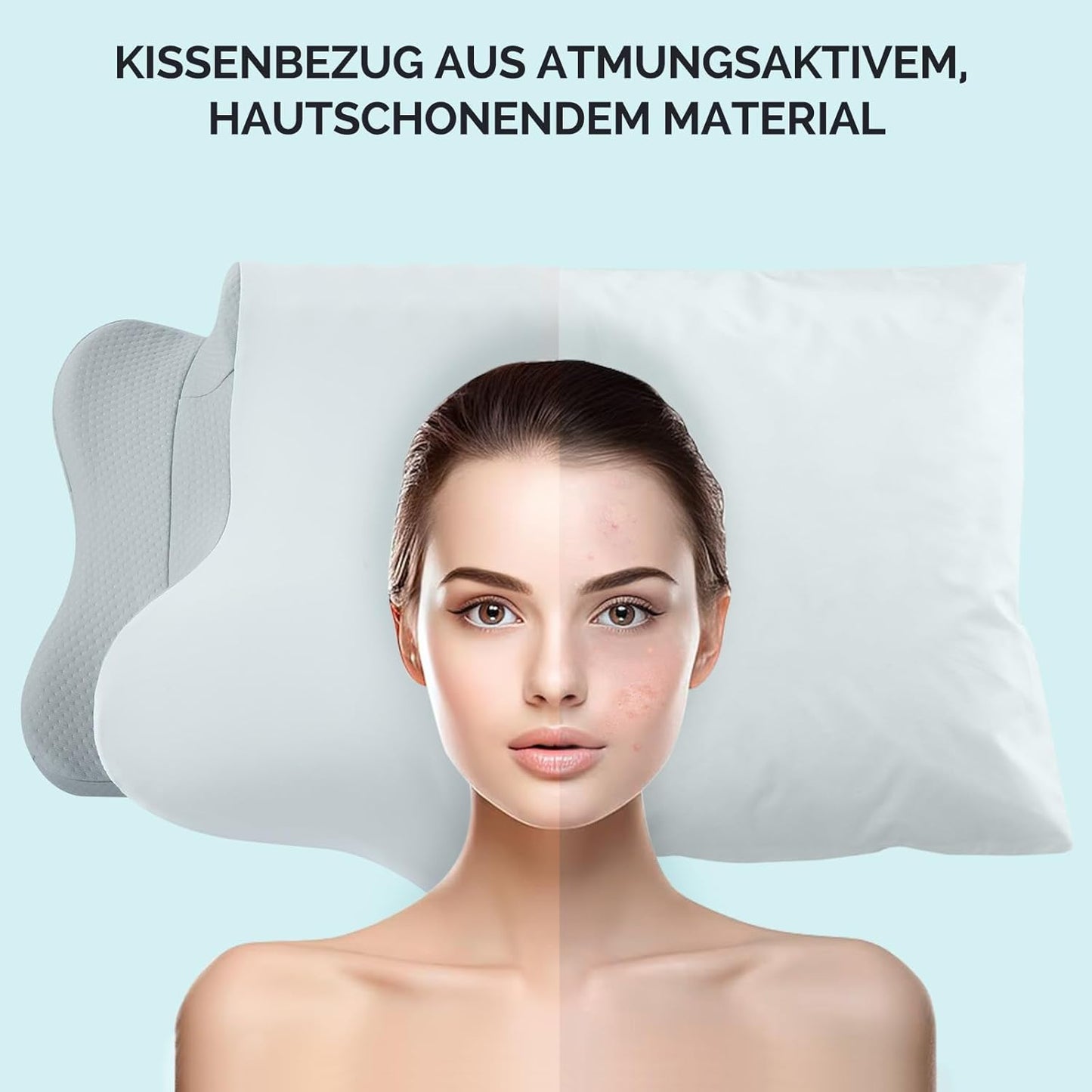 Nackenstützkissen für Seitenschläfer, Rücken und Bauchschläfer