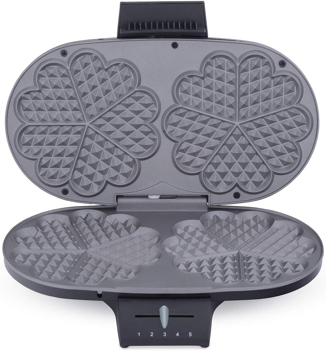 1320 Doppelwaffeleisen für zwei klassische Waffeln, Schwarz Single