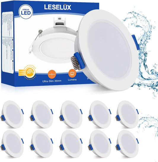 10-teiliges LED-Einbaustrahler-Set, 2700k Warmweiss Nicht Dimmbar / Weiss