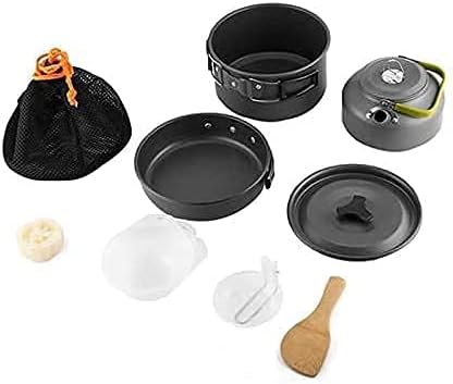 10-teiliges Camping-Kochgeschirr-Set, stapelbar