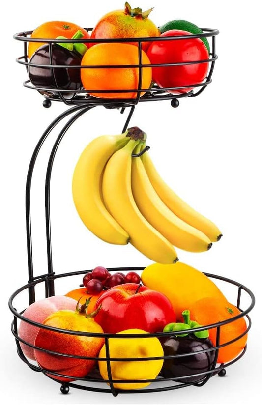 2-stöckiger Obstkorb mit Bananenhalter