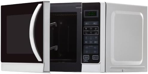 2-in-1 Grill-Kompakt-Mikrowellengerät mit Uhr, Silber
