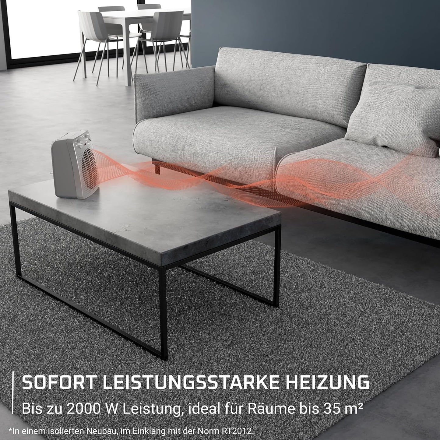 SO2212F0 Heizlüfter mit Thermostat & Kühlstufe, Hellgrau