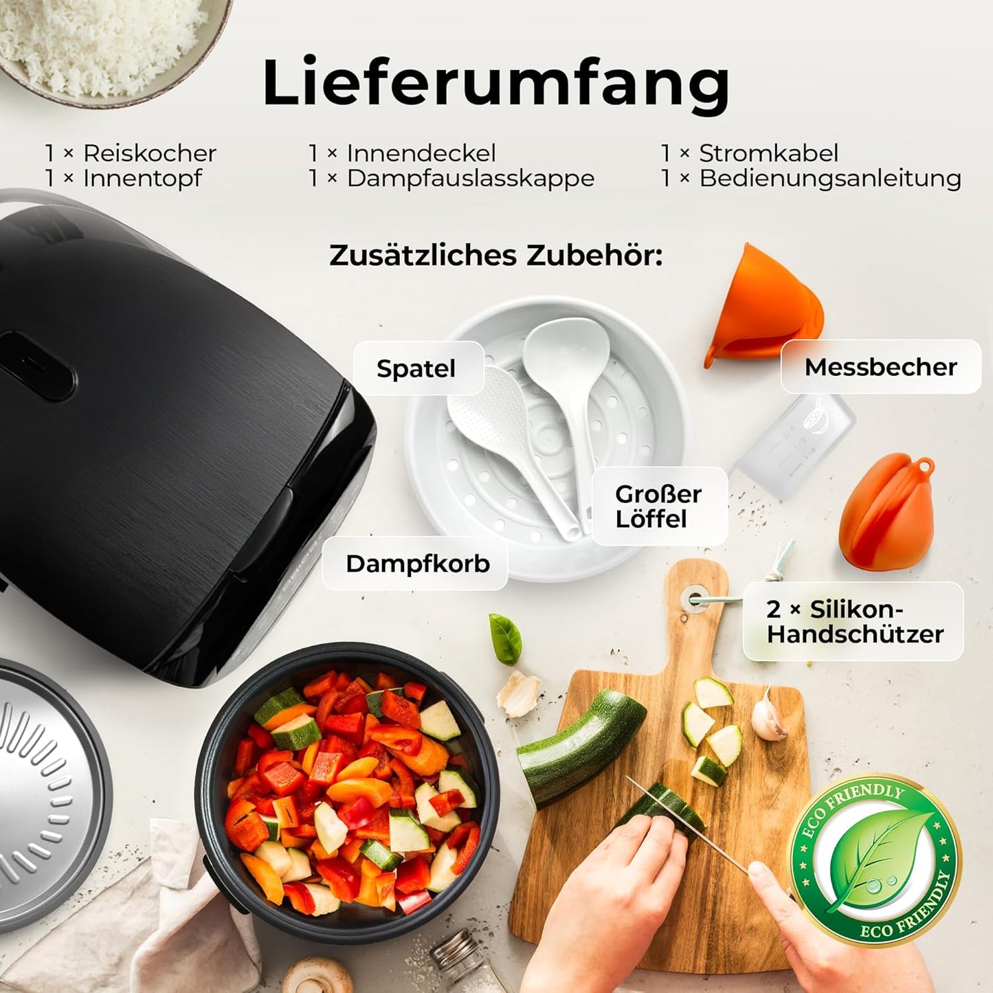 Multikocher mit 18 Programmen, 18 Programme