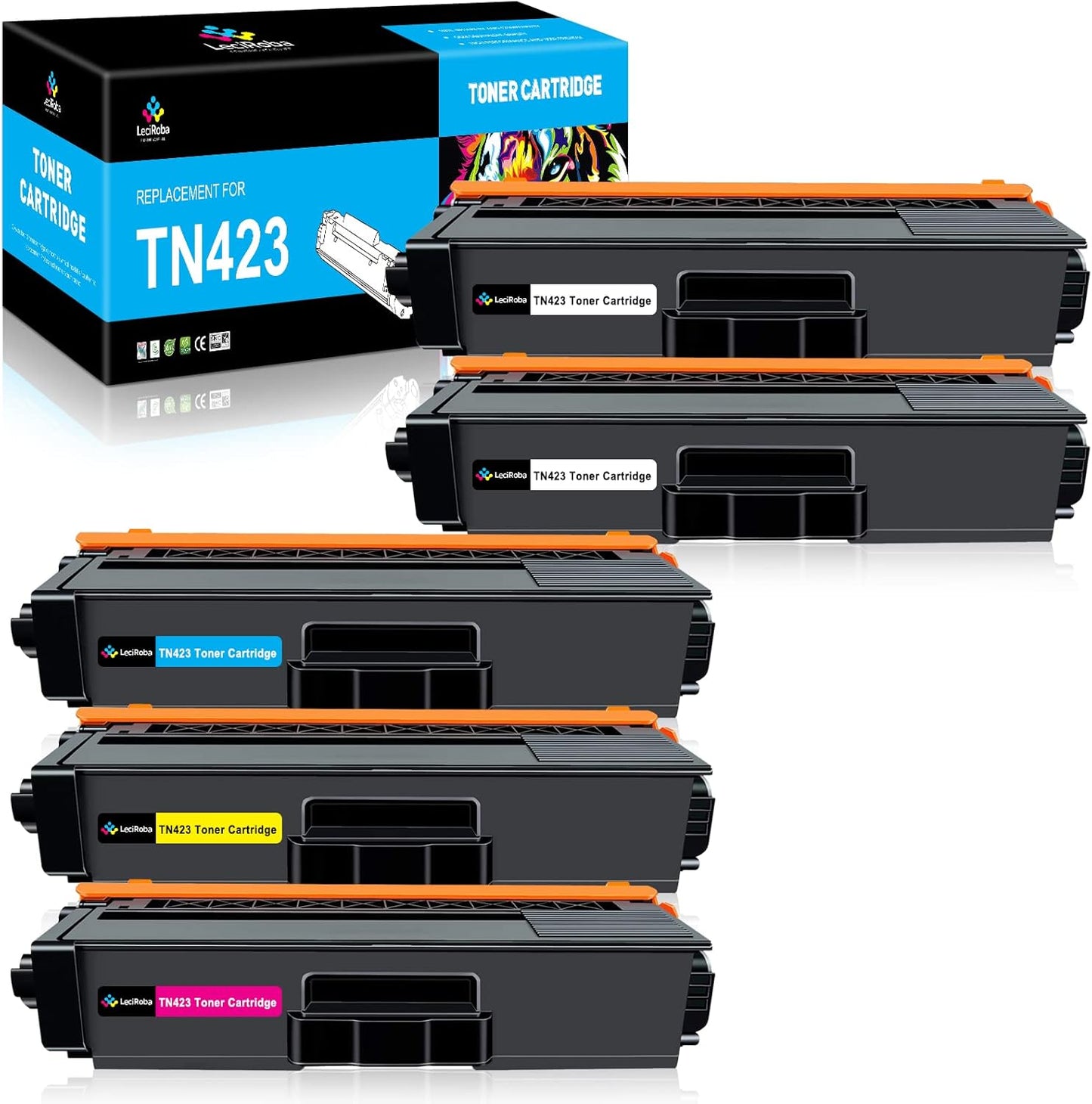 TN-423 Toner-Set für Brother Drucker (5 Stück)