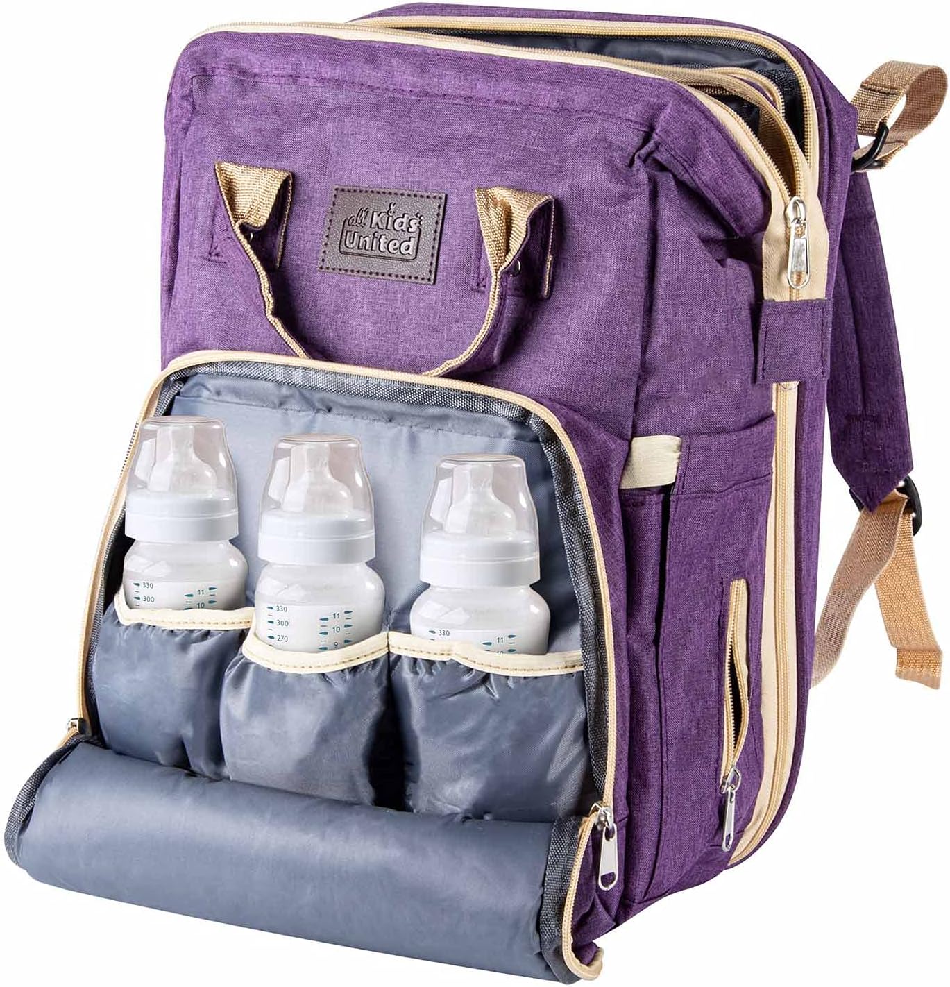Baby Wickelrucksack mit integriertem Kinderbett, Violett