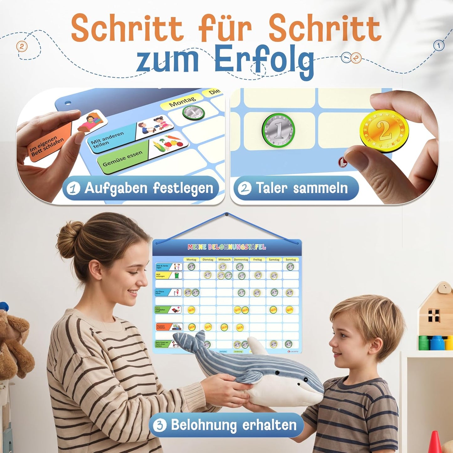 Belohnungstafel, Aufgabenplaner und Magnettafel Kinder, Klassisch Belohnungstafel