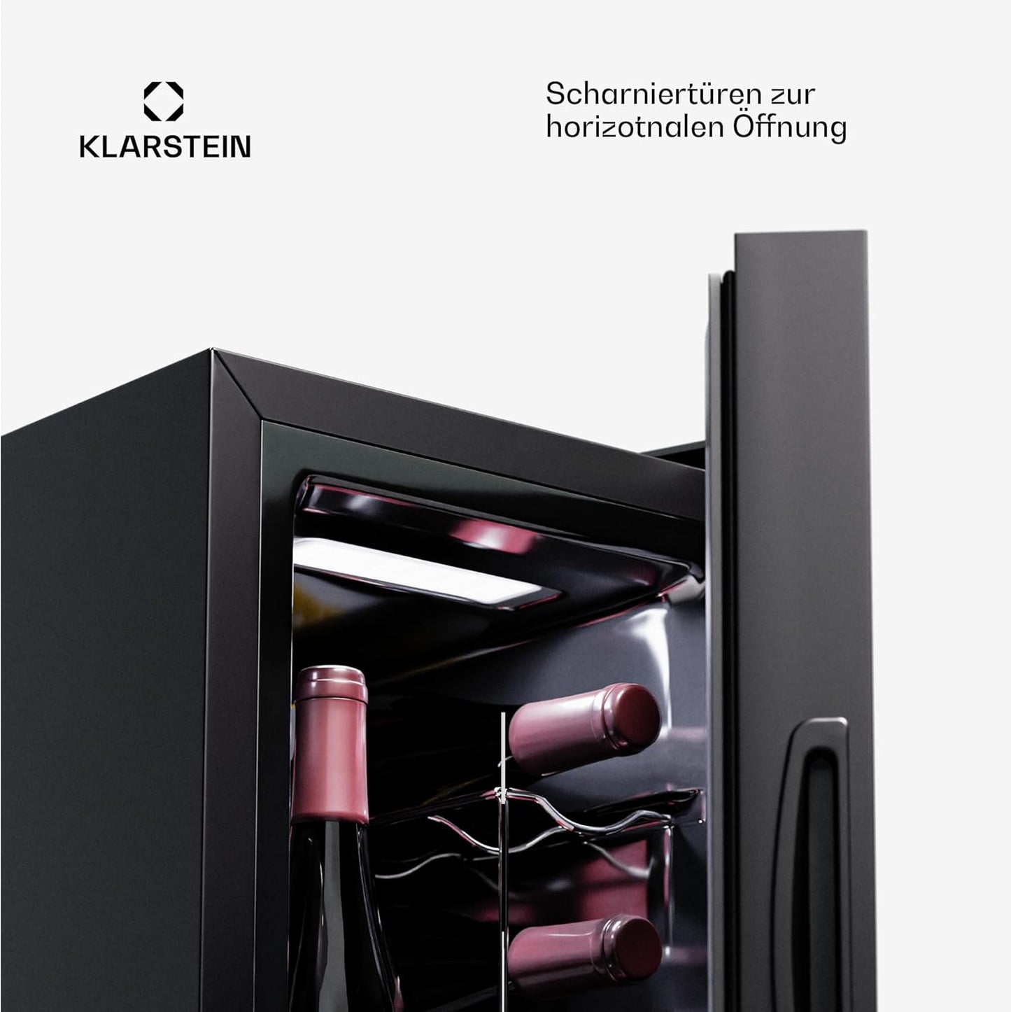 Weinkühlschrank für 8 Flaschen, Eine Zone vertikal / 8 Flaschen / Schwarz