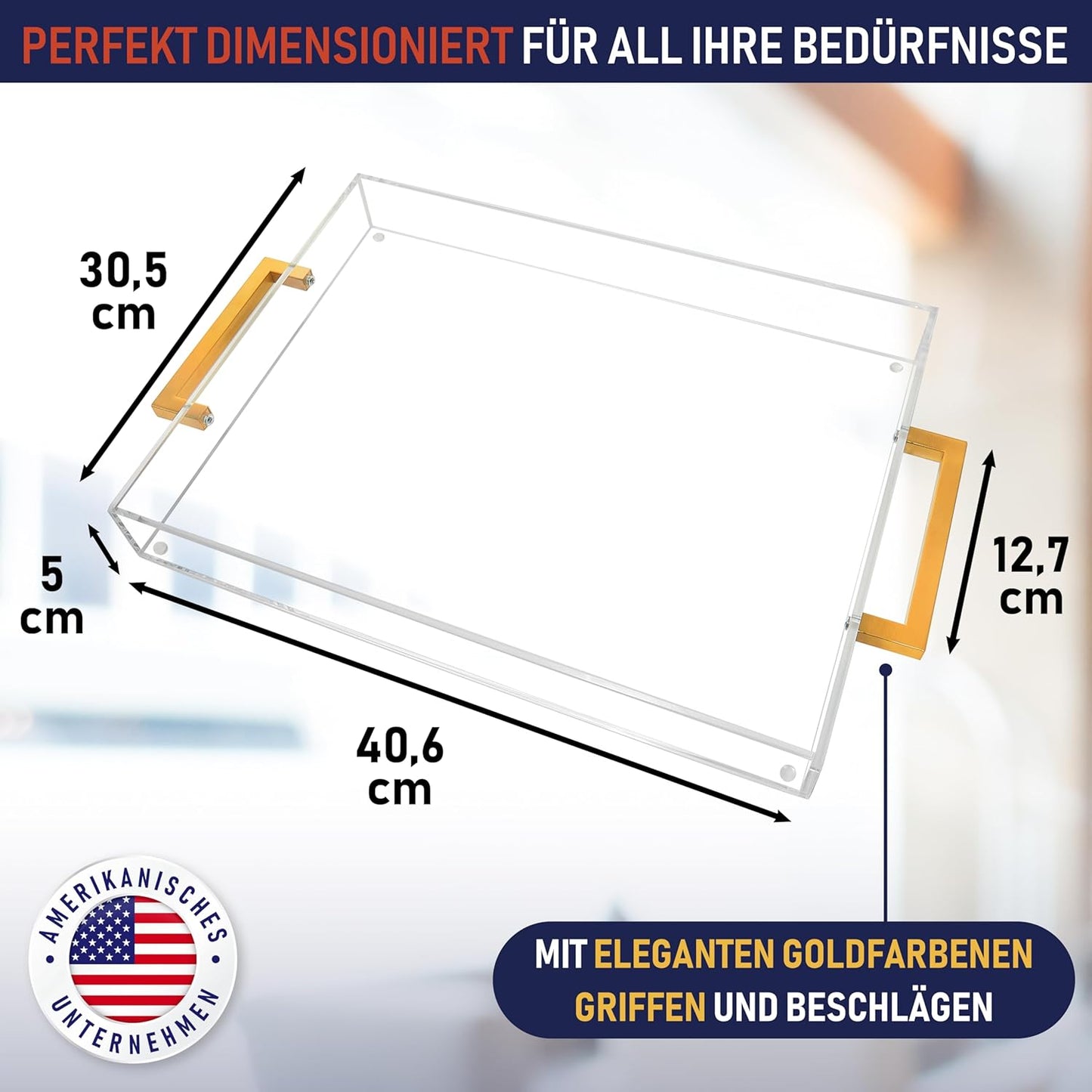 Serviertablett aus Acryl, Klar