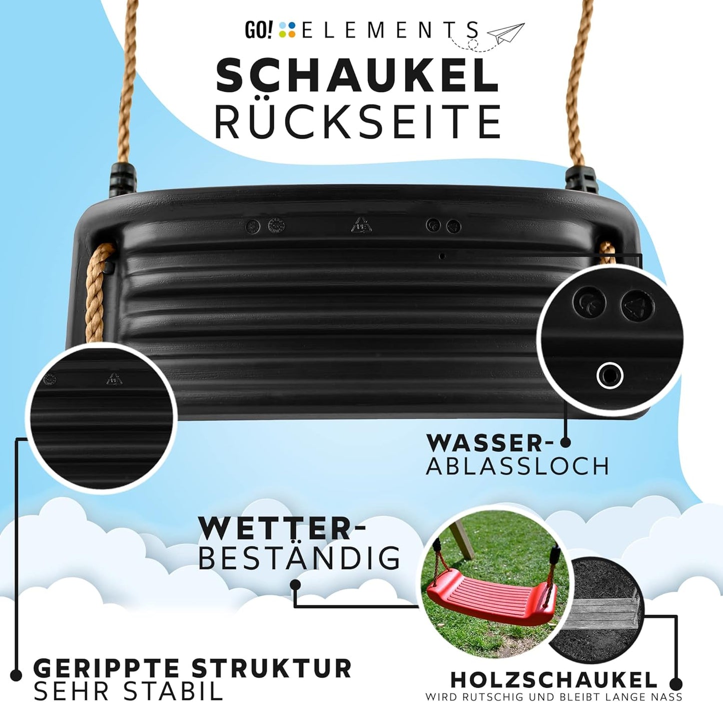 Sky Stormer - Kinderschaukel, Schwarz