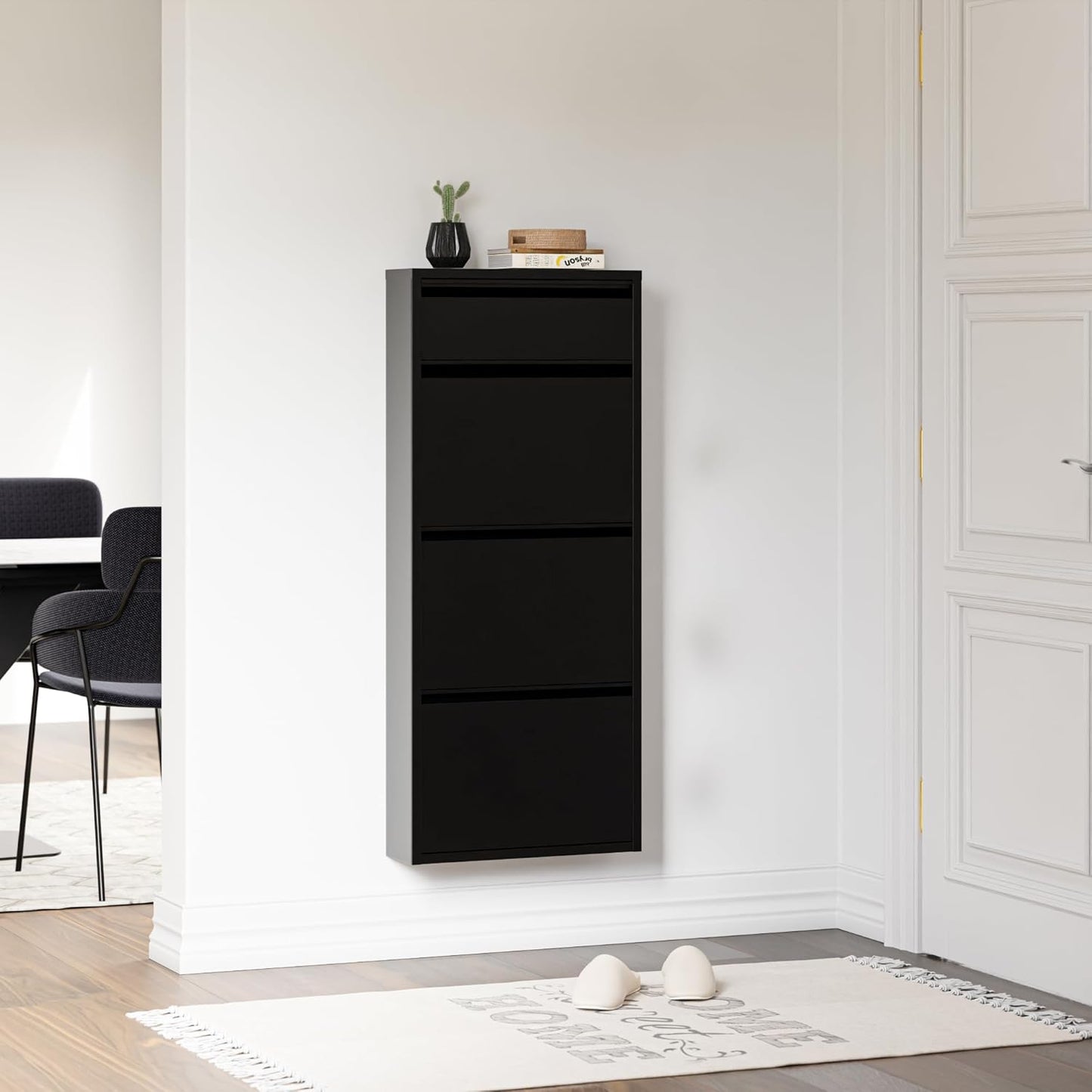 Schuhkipper Sokndal, Schwarz mit 3+1 Klappen
