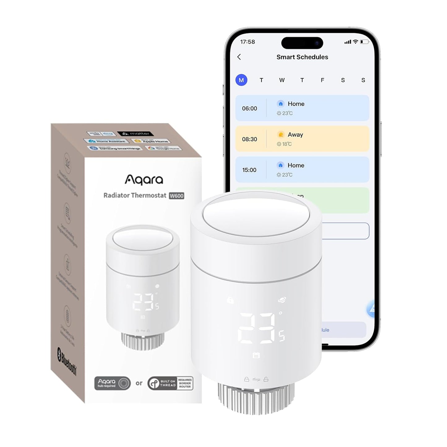 Smartes Heizkörperthermostat W600, Zigbee/Thread kompatibel, Unterstützt Zigbee /Thread