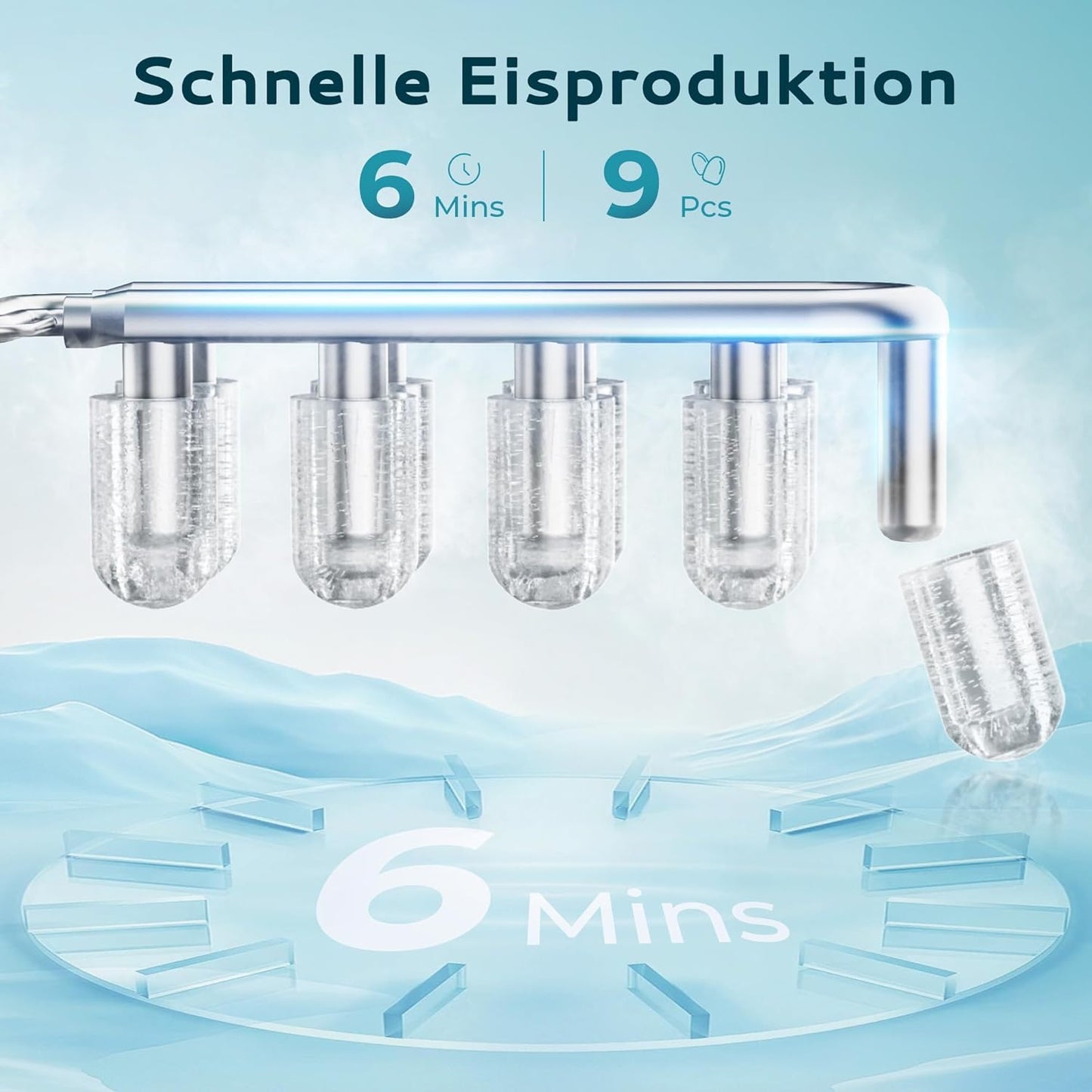 Eiswürfelmaschine, Schwarz-12kg