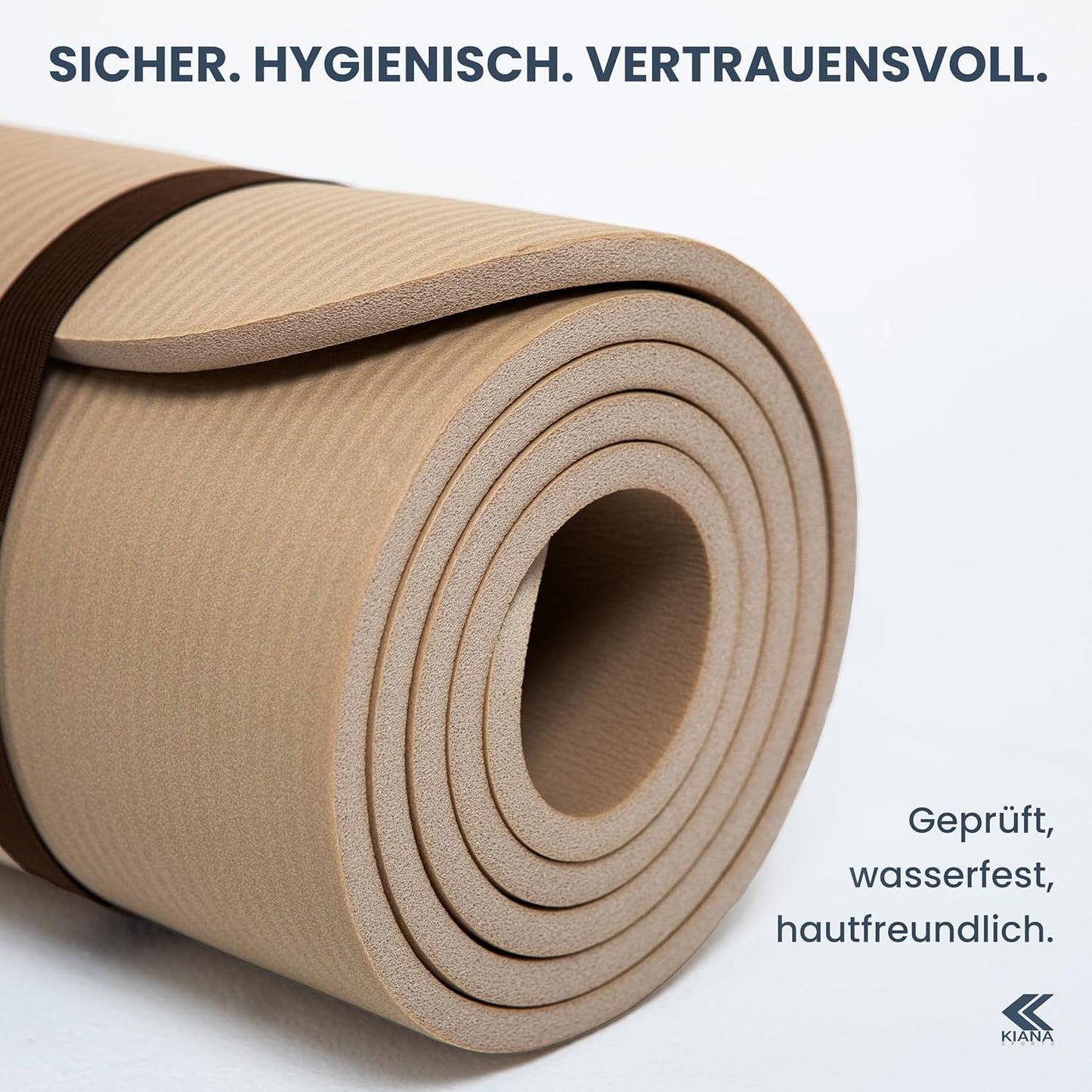 Rutschfeste Yogamatte, Dünn (1,0 cm) Braun