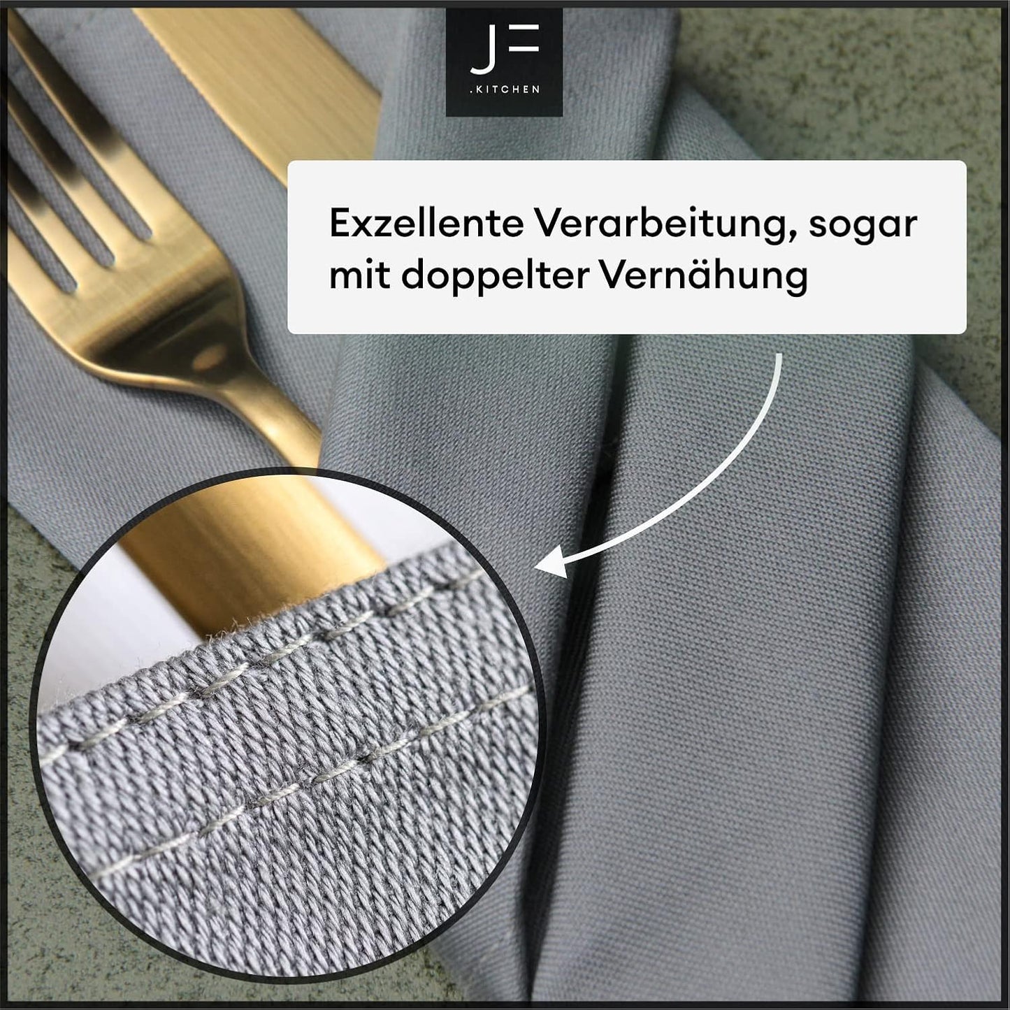12er-Set Stoffservietten, Grau 12er Set (40x40cm)