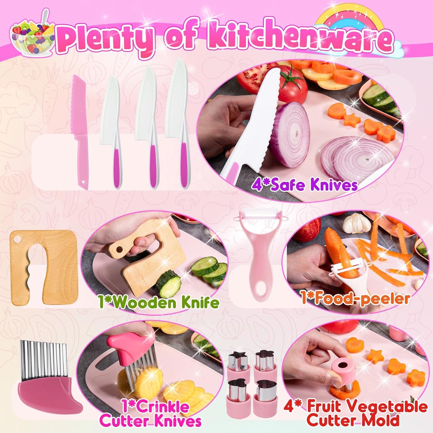 Kinderküchen-Set, Rosa