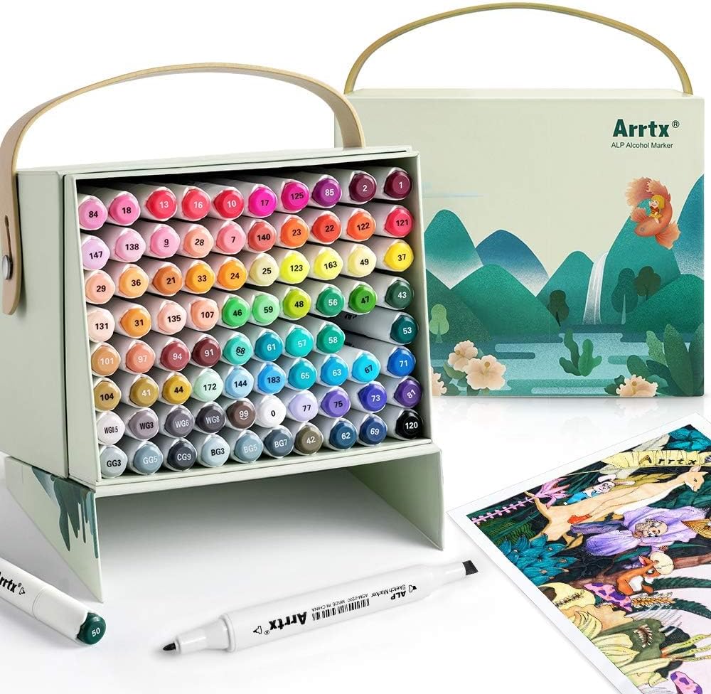 ALP-Serie - Permanent Marker Set mit Doppeltipps (80 Farben), 80 farben