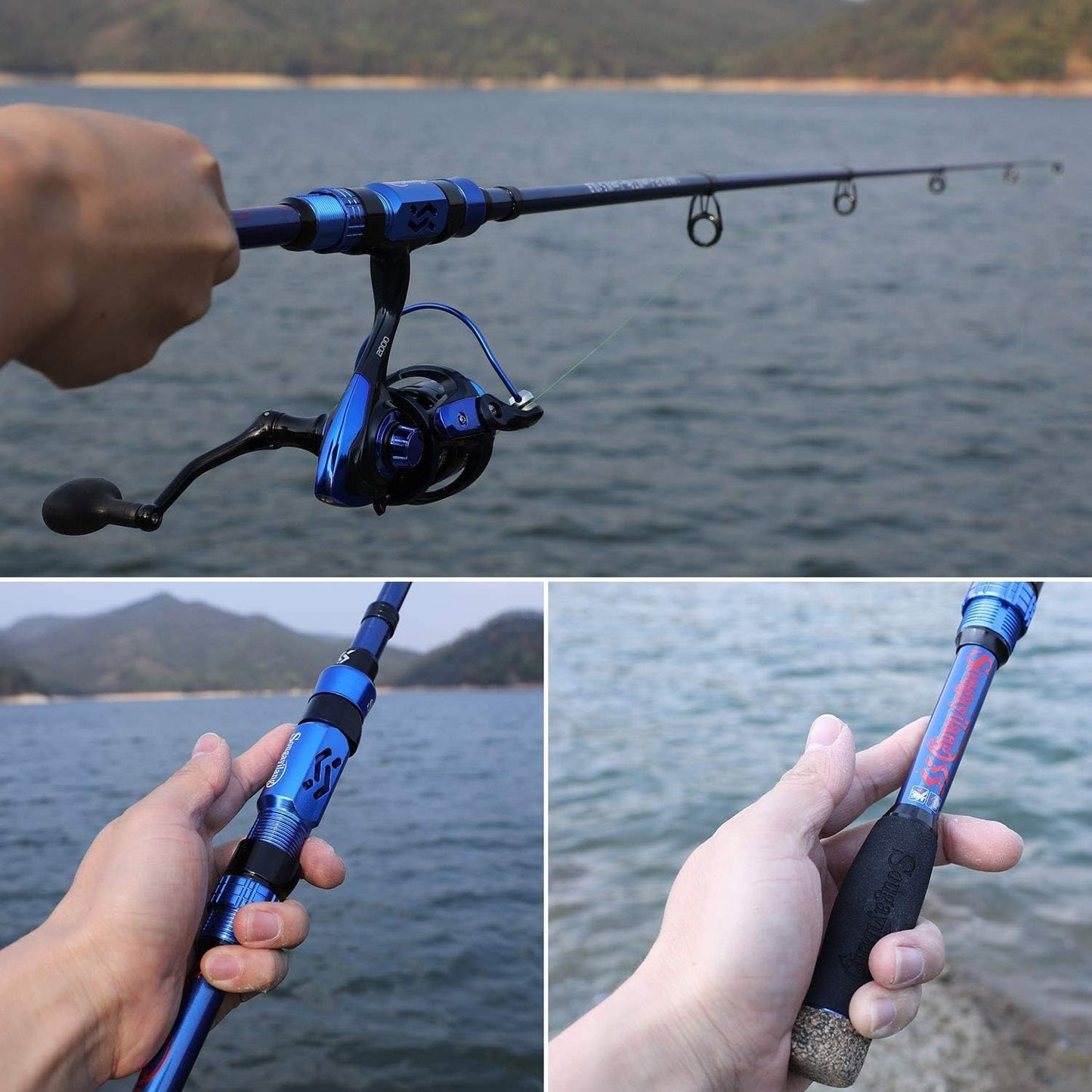 Teleskop-Angelrute, 2.1M/6.89FT Blau