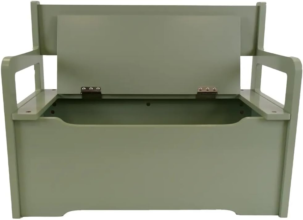 Holzspielzeugkiste mit Sitzbankfunktion (2-in-1), Grün