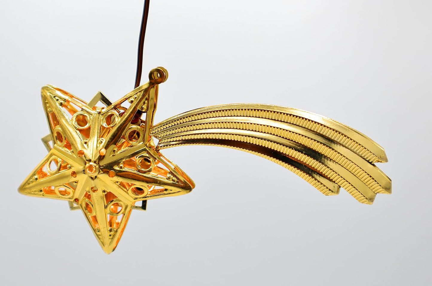 Komet-Stern Krippenbeleuchtung mit Glühlampe, 50 mm Gold